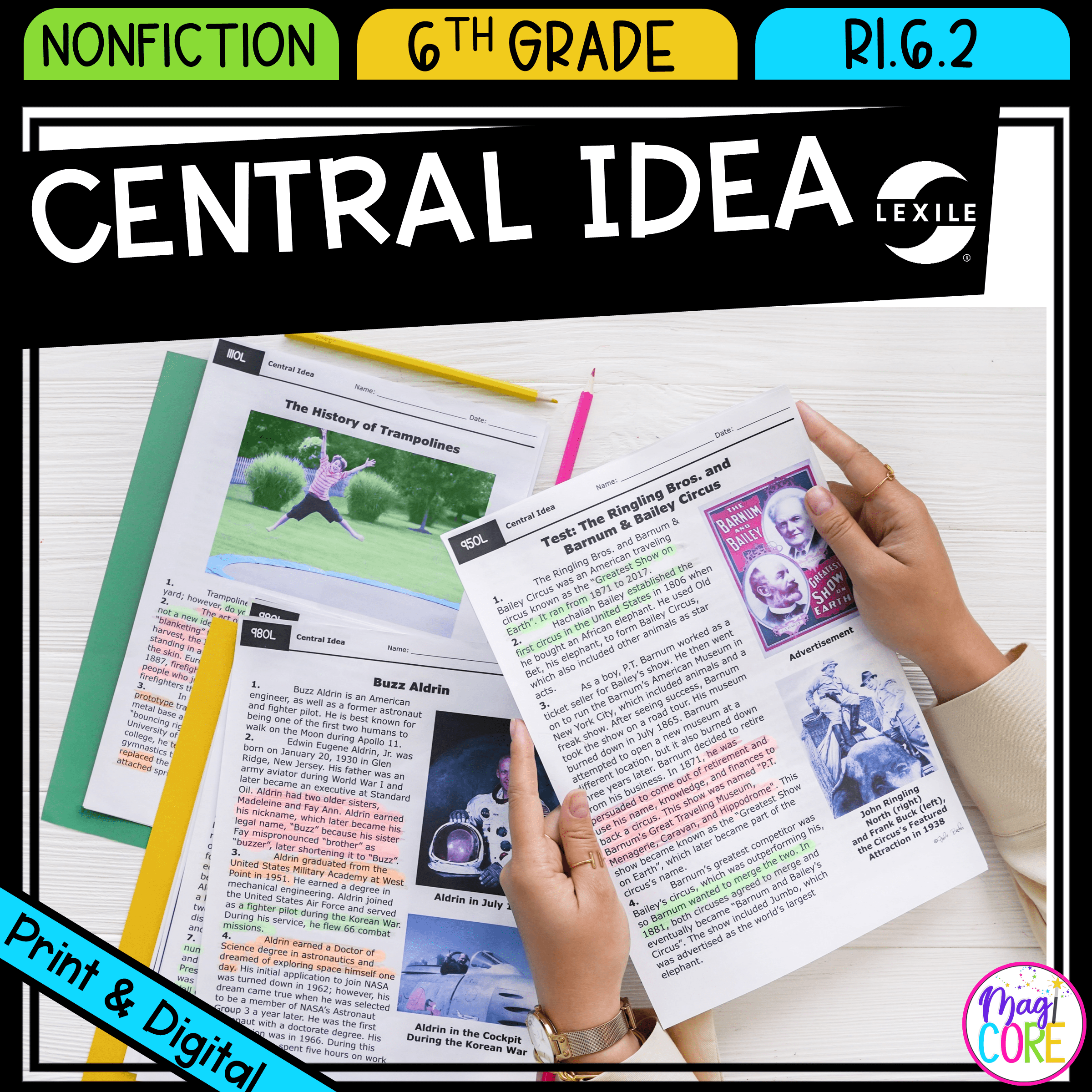 Central Idea And Details 6th Grade Reading Comprehension Passages ELA RI 6 2