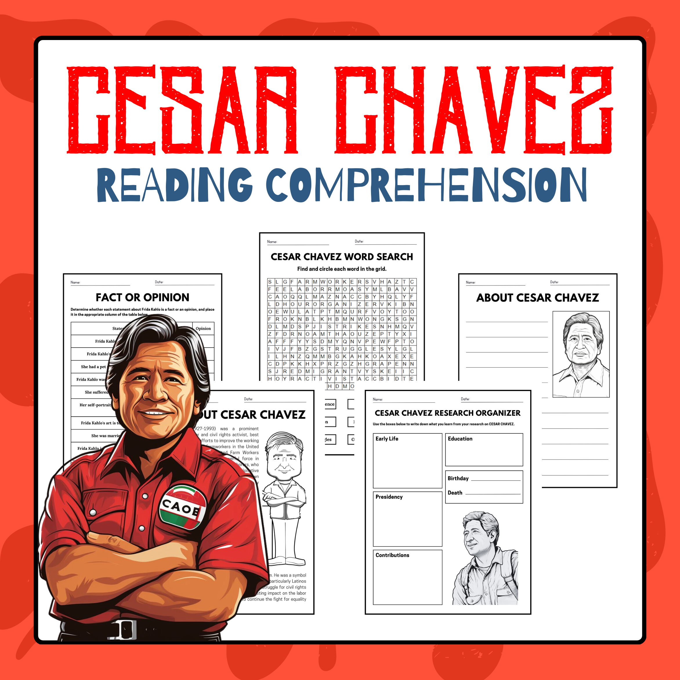 Cesar Chavez Reading Comprehension Worksheets Free