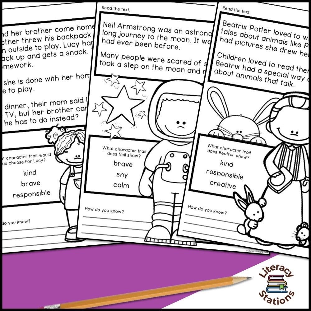 Reading Comprehension Character Analysis Worksheets