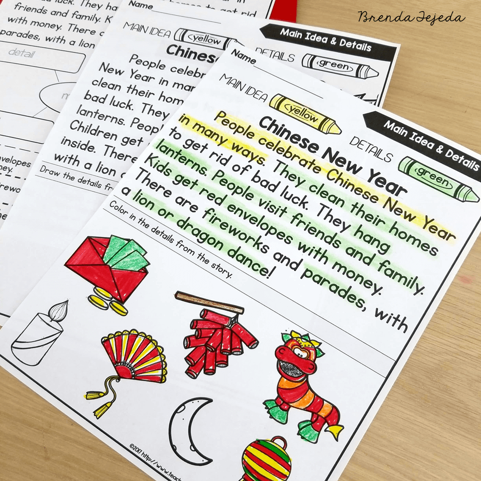 Reading Comprehension Worksheets Chinese New Year