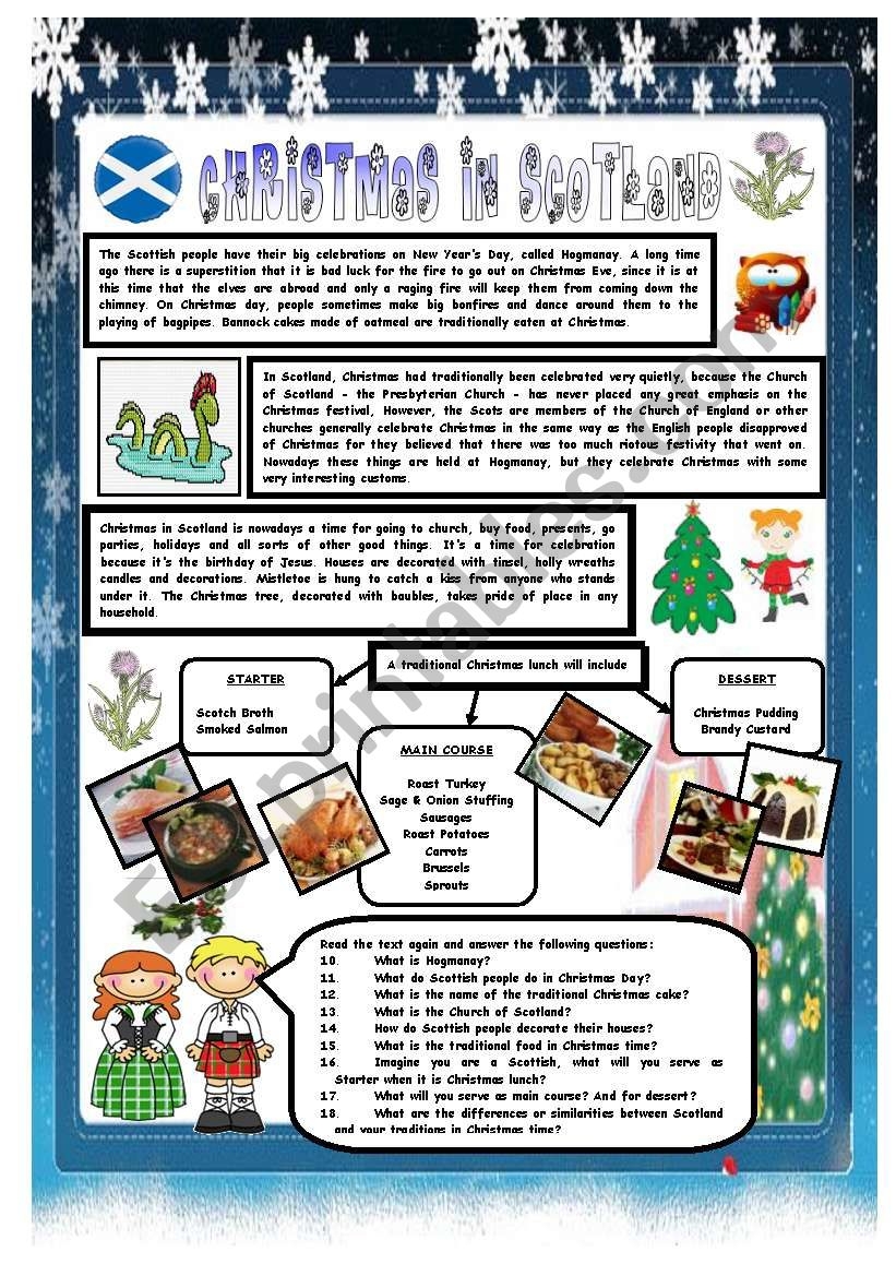 Christmas Traditions Reading Comprehension Worksheets