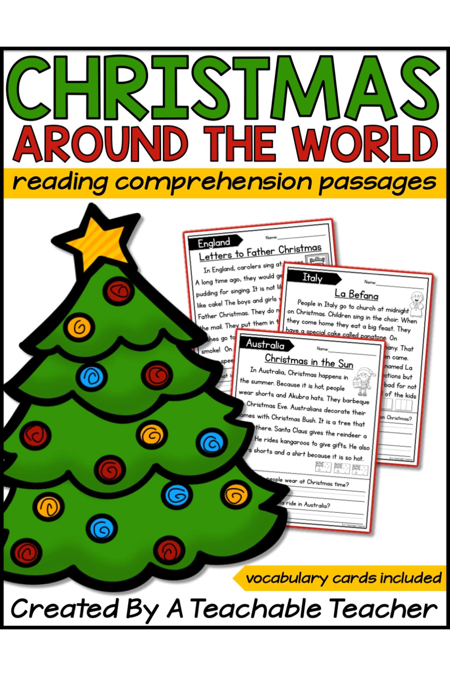 Free Holiday Reading Comprehension Worksheets