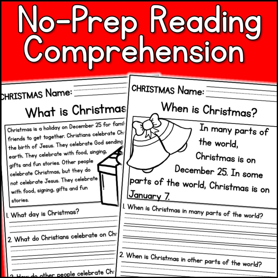 Christmas Holidays Reading Comprehension Passages K 2