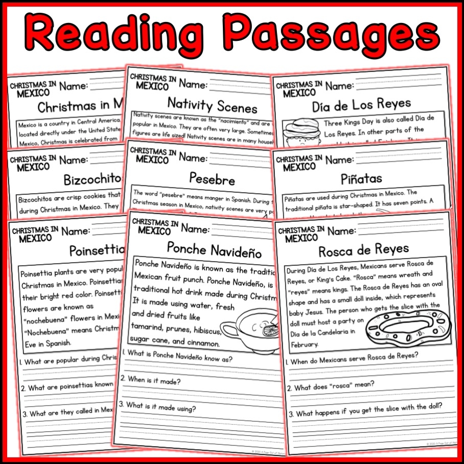 Christmas In Mexico Social Studies Reading Comprehension Passages 