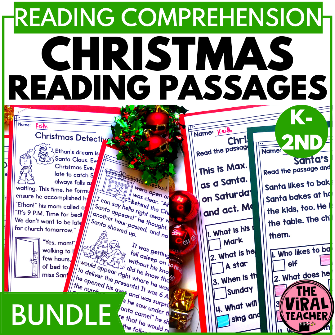 Christmas Reading Passages And Comprehension Questions Worksheets Bundle Made By Teachers