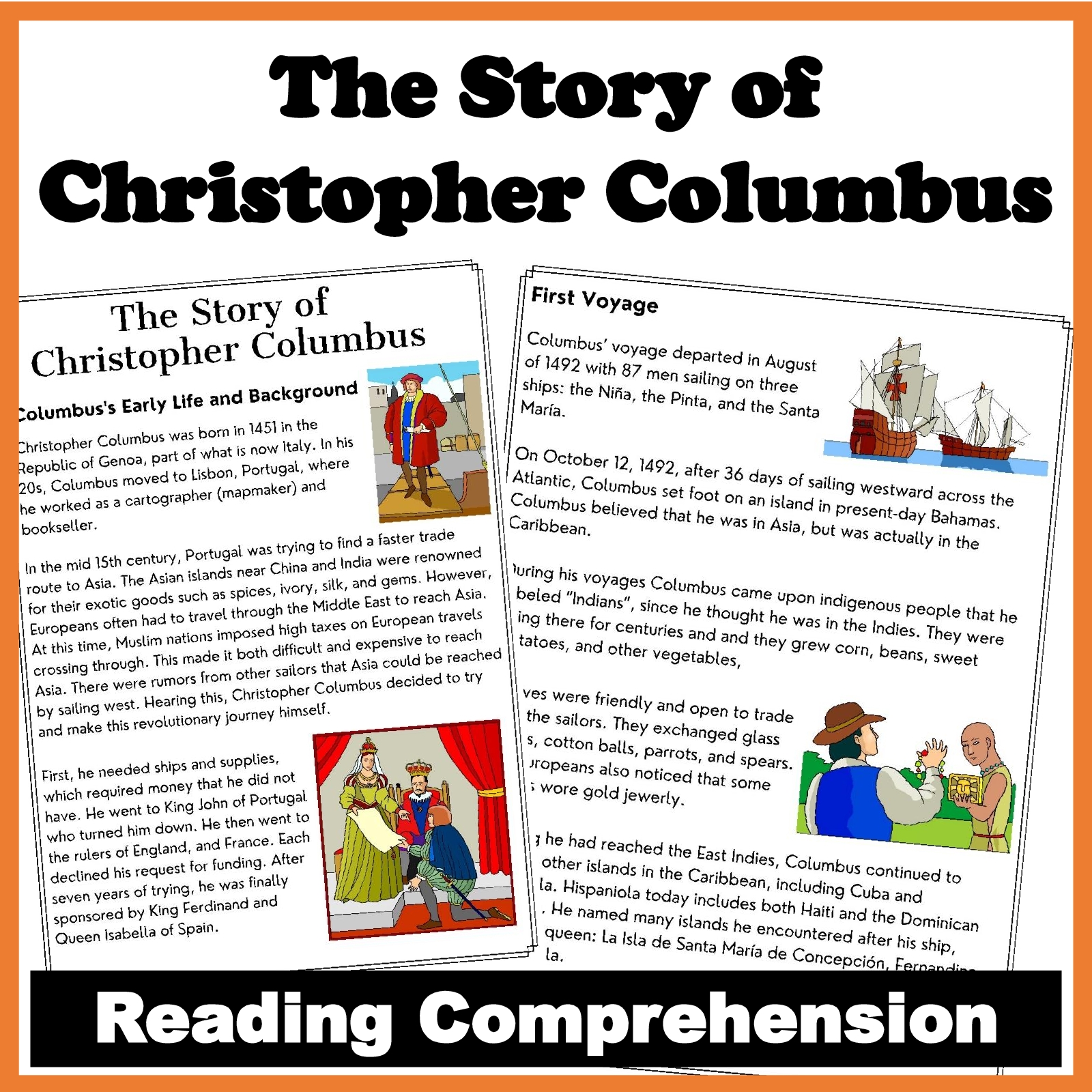 Christopher Columbus Reading Comprehension Worksheet Pdf