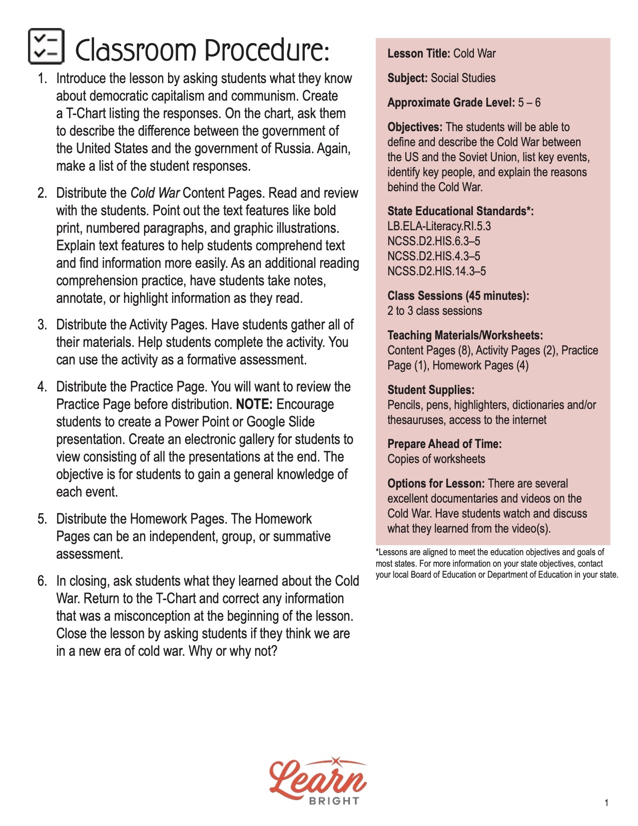 Cold War Free PDF Download Learn Bright