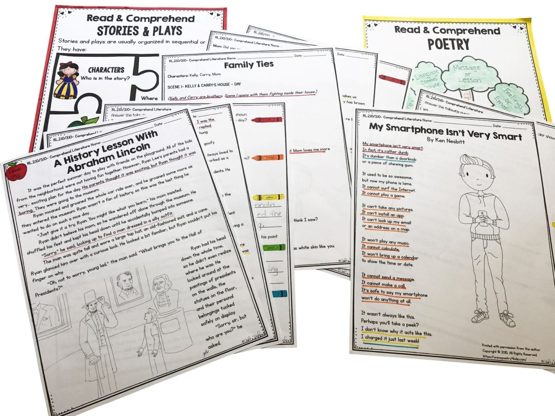 Comprehend Literature Reading Fiction Passages Questions 2nd 3rd Grade Worksheet