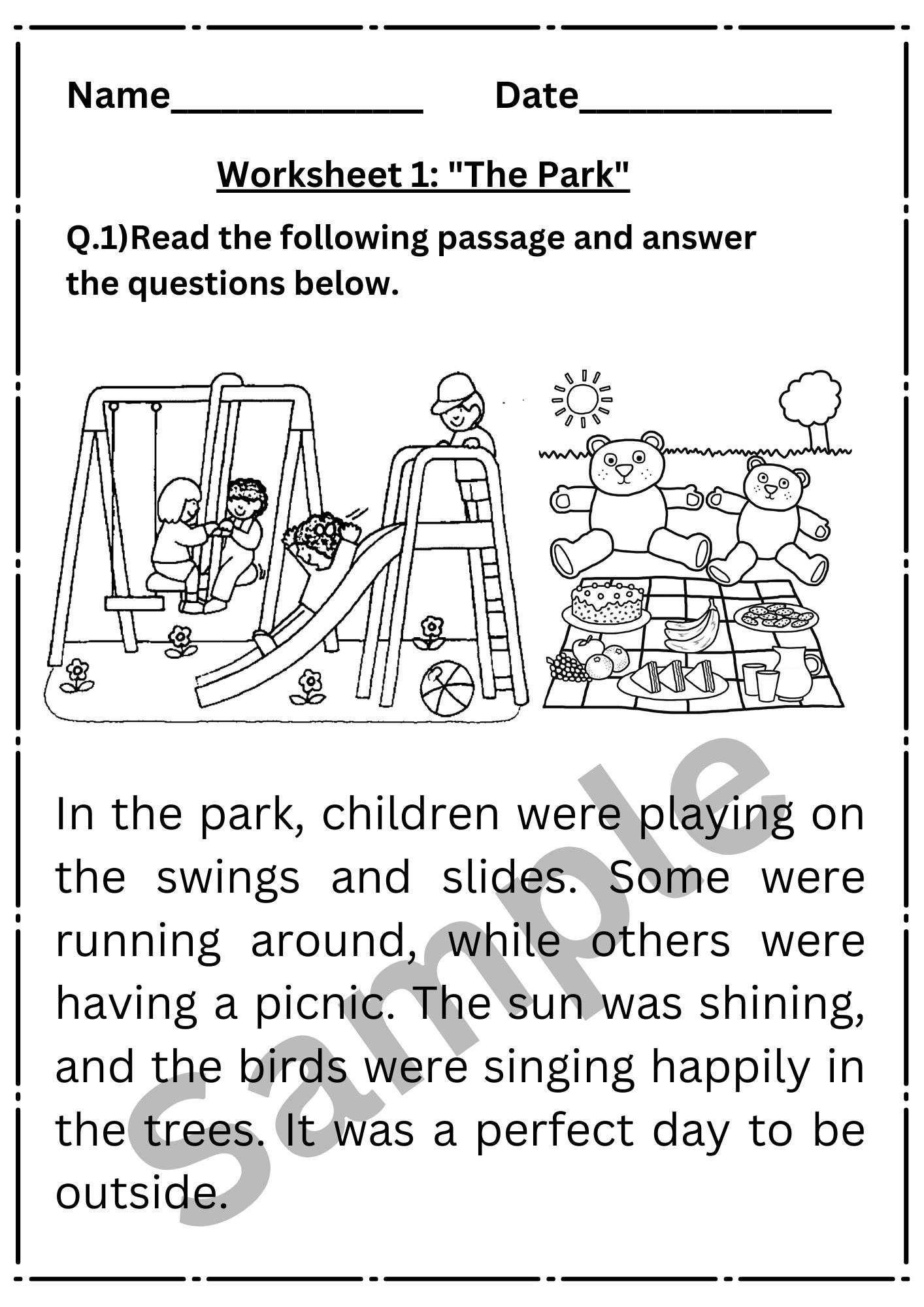 Reading Comprehension Beginners Worksheet