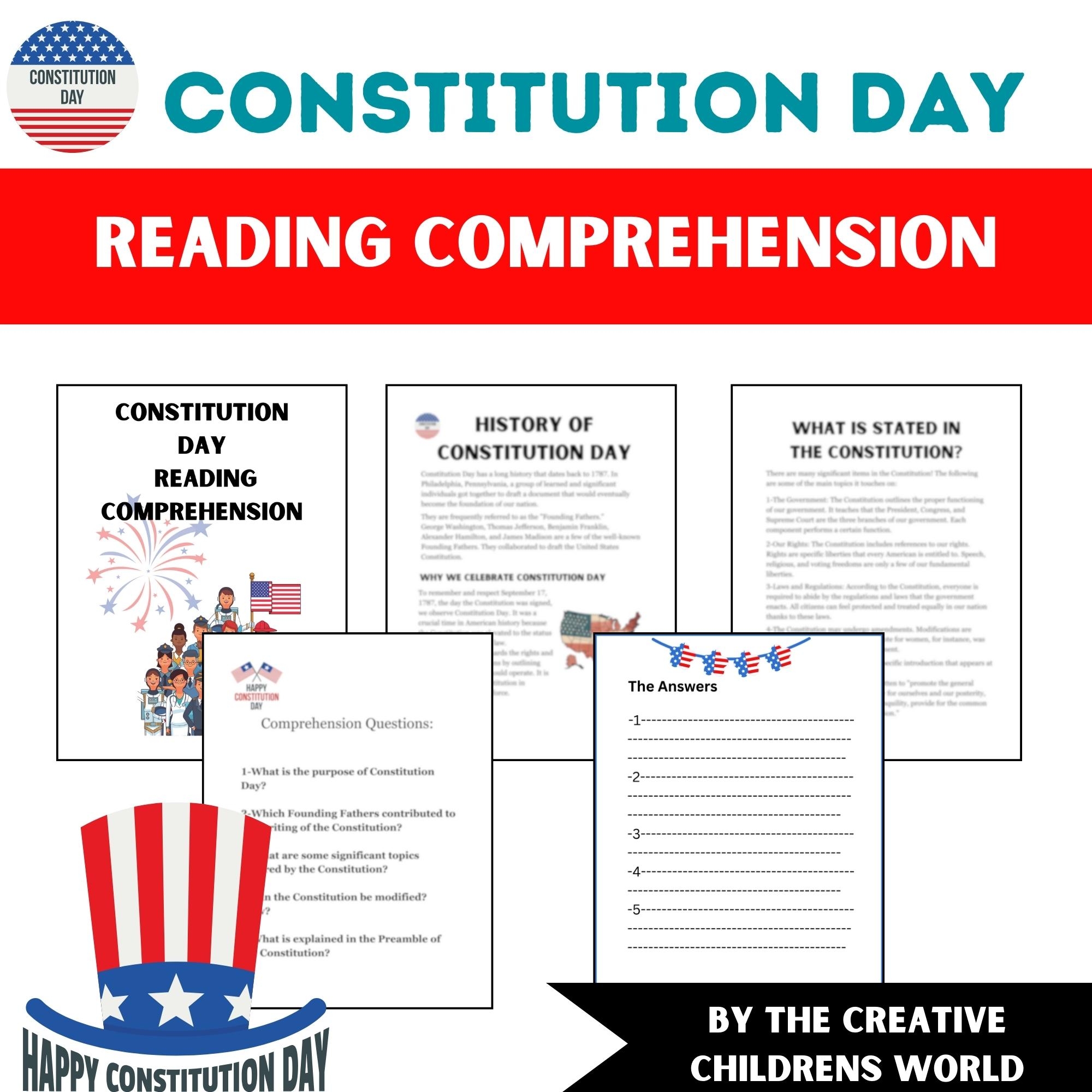 Constitution Day Printable Reading Comprehension Made By Teachers