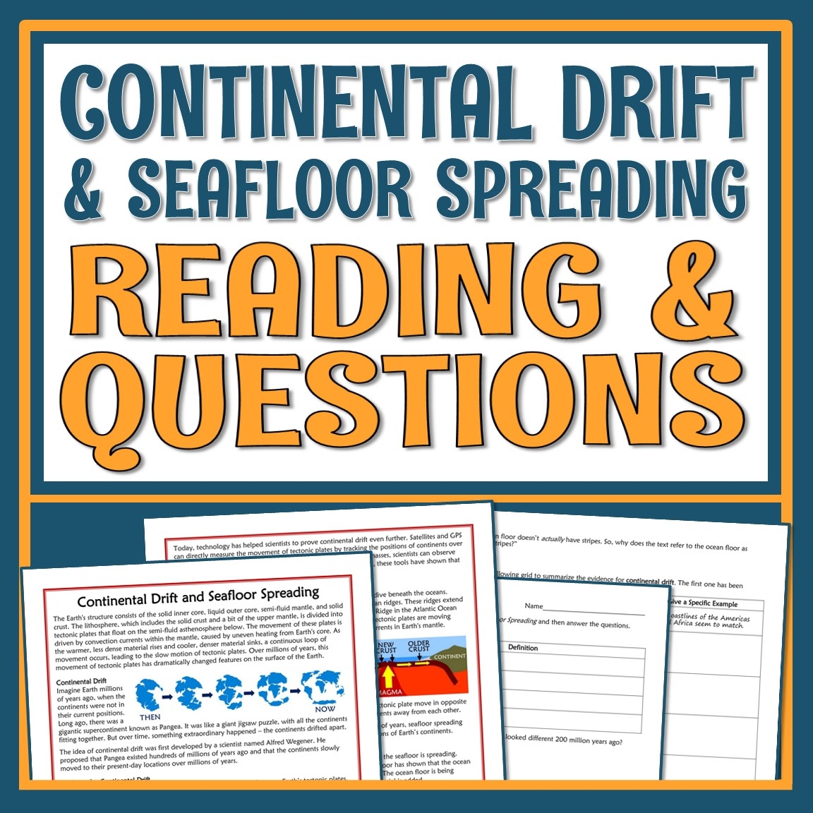Continental Drift Reading With Seafloor Spreading Flying Colors Science