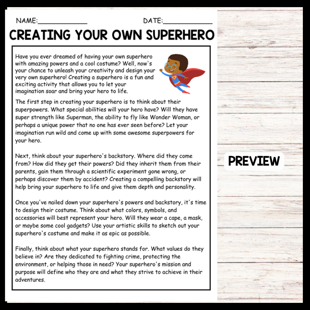 CREATING YOUR OWN SUPERHERO