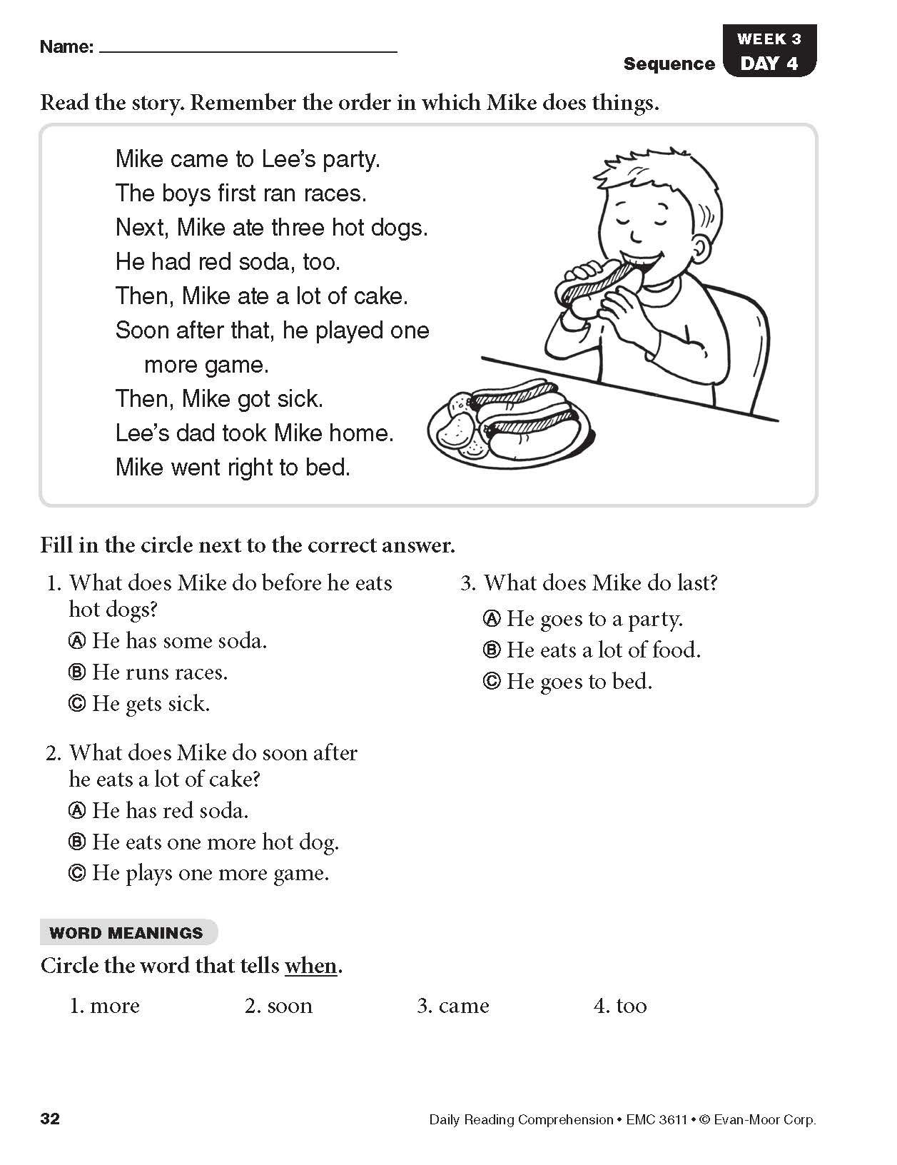 Daily Reading Comprehension 1 Evan Moor Worksheets Library