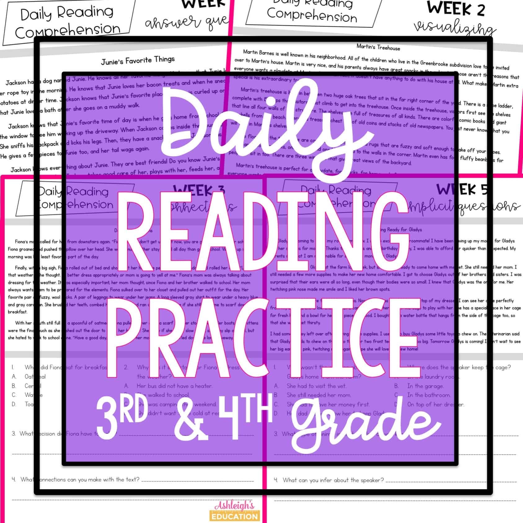Daily Reading Comprehension Grade 4 Worksheets
