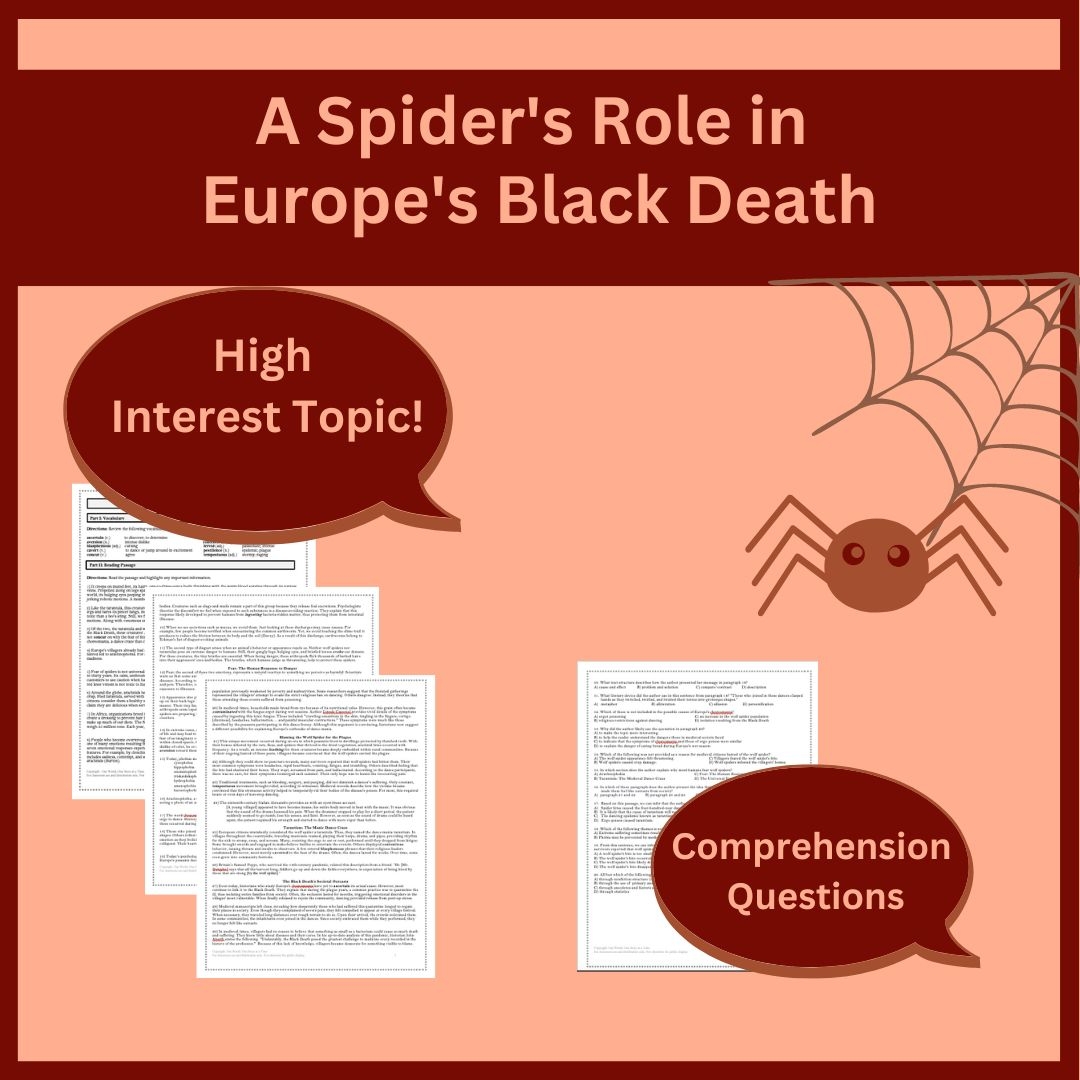 Dangerous Spiders Reading Passages Breed