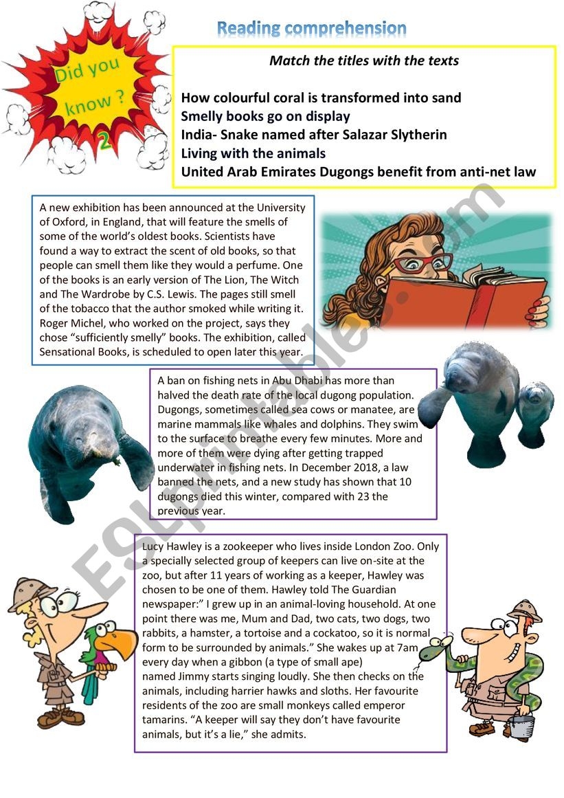 Reading Comprehension Facts And Details Worksheets