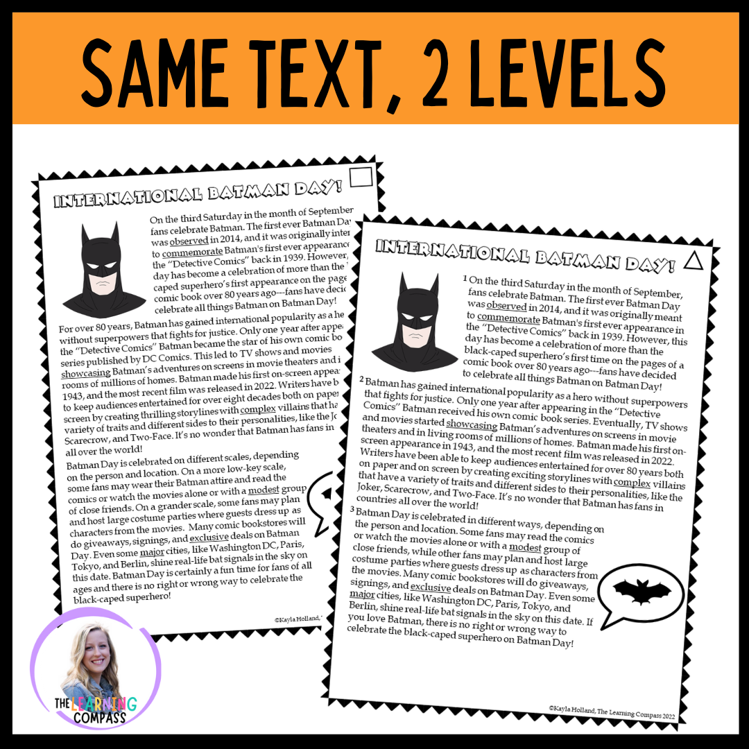 Differentiated Reading Passages Comprehension And Context Clues Practice Made By Teachers