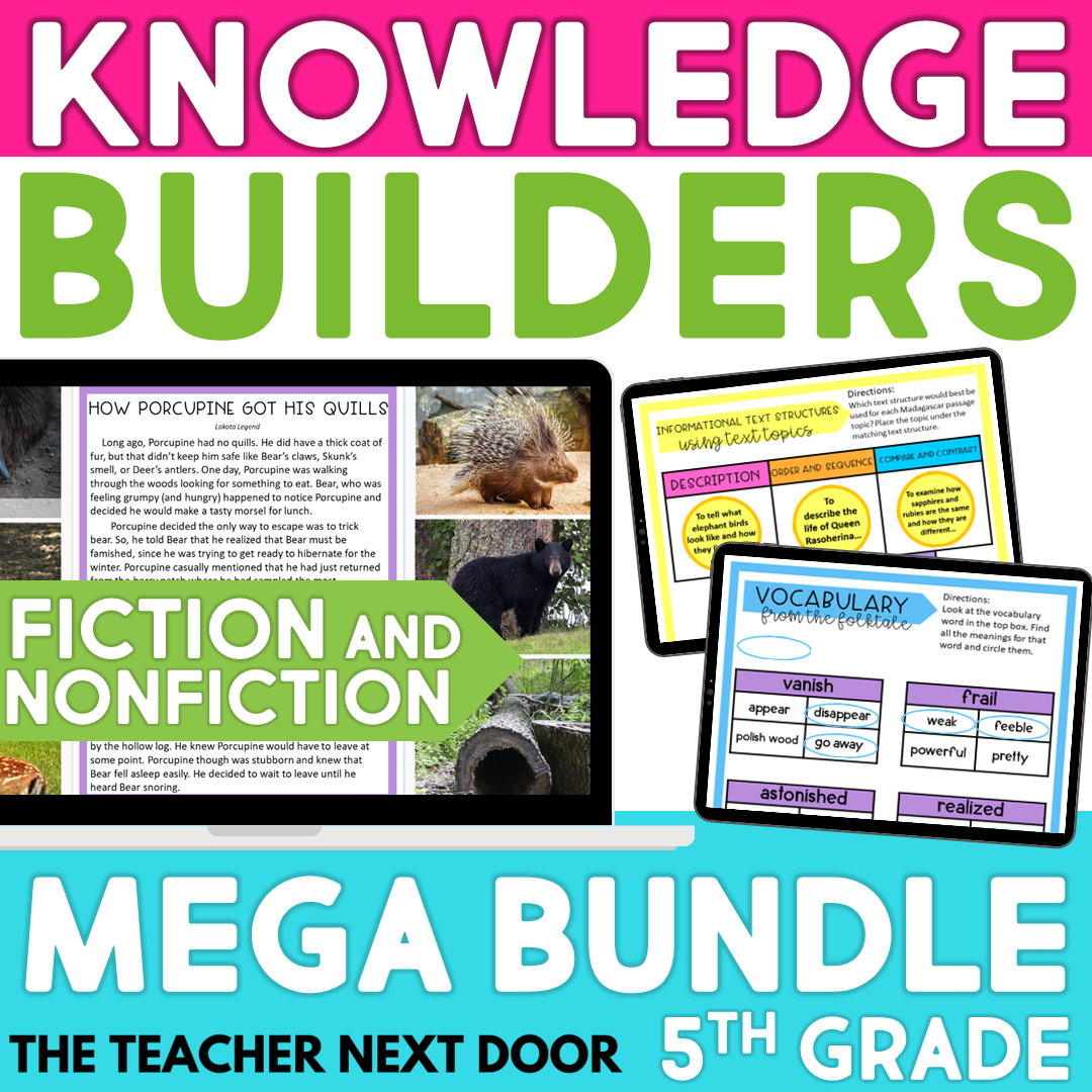 Digital Reading Bundle Fiction U0026 Nonfiction 5th Grade The 