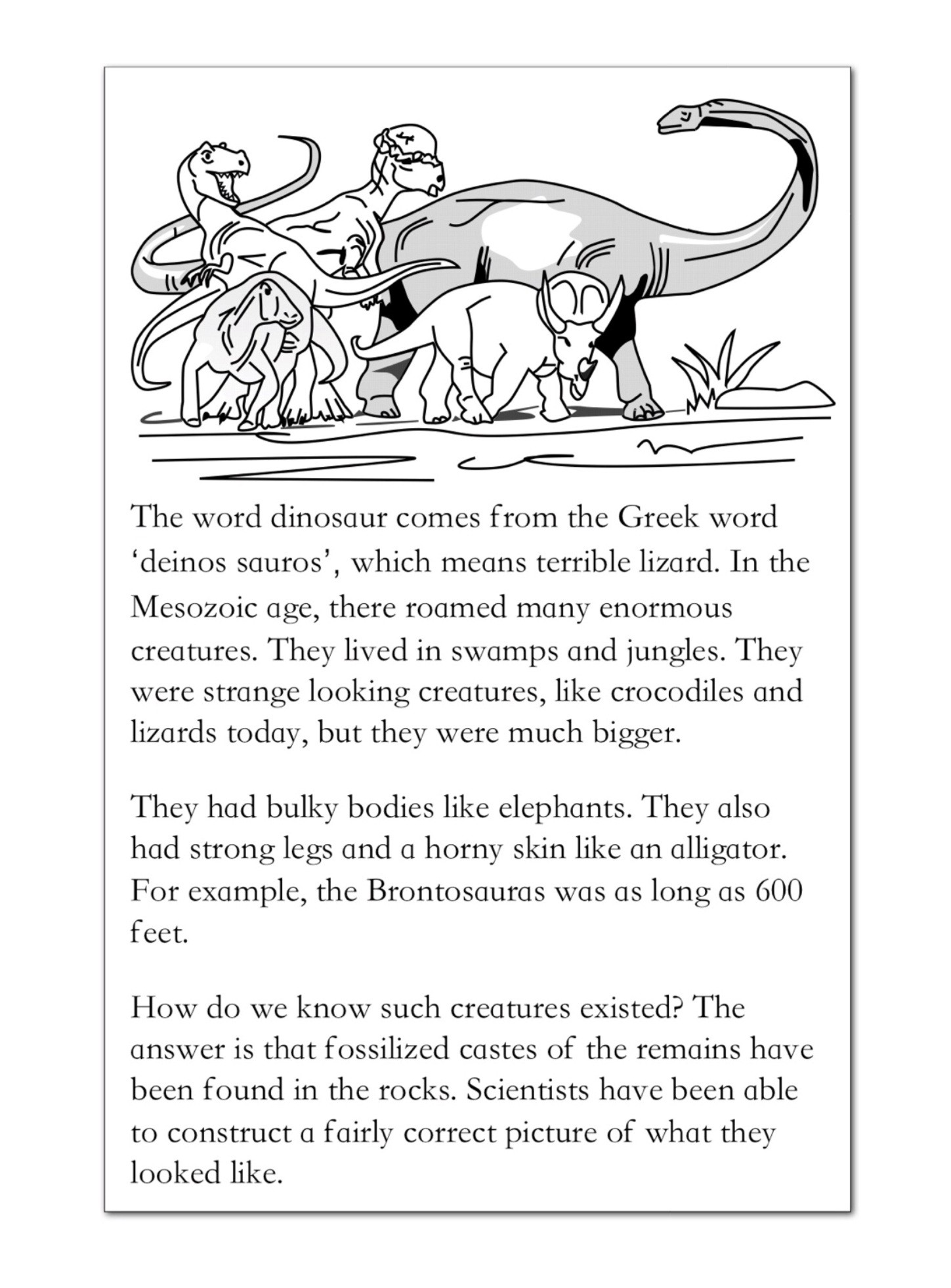 Dinosaurs Practise Reading Comprehension Skills 6 9 Years 