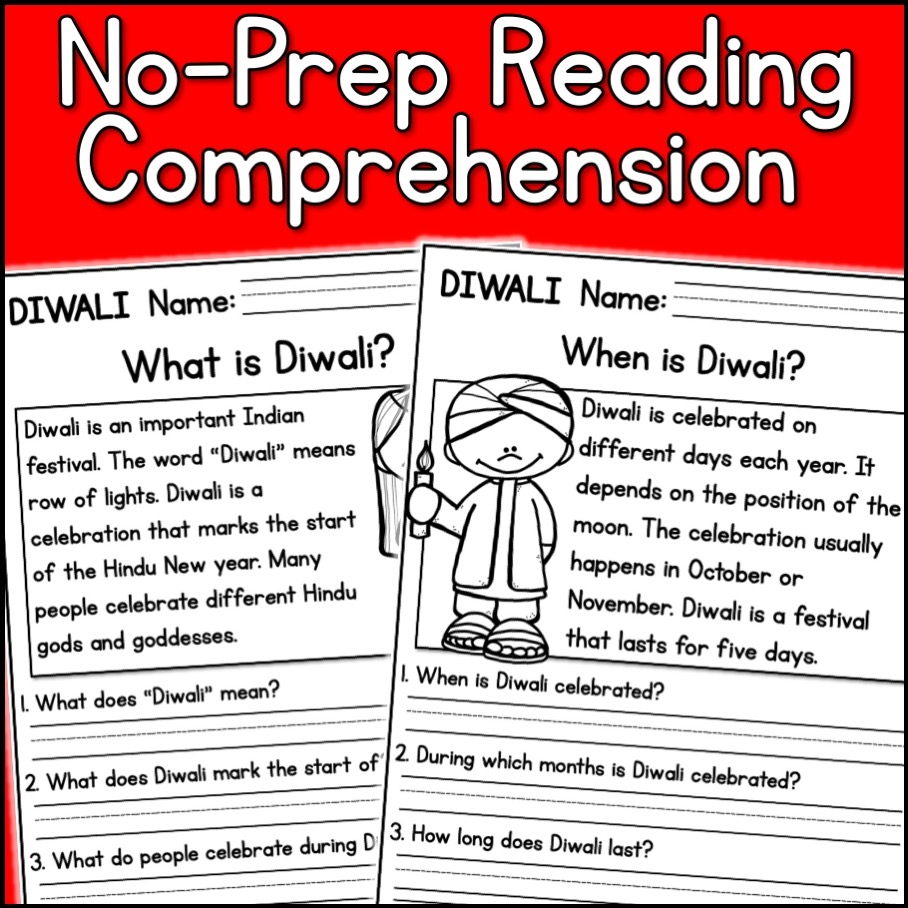 Diwali Holidays Reading Comprehension Passages K 2 Classful
