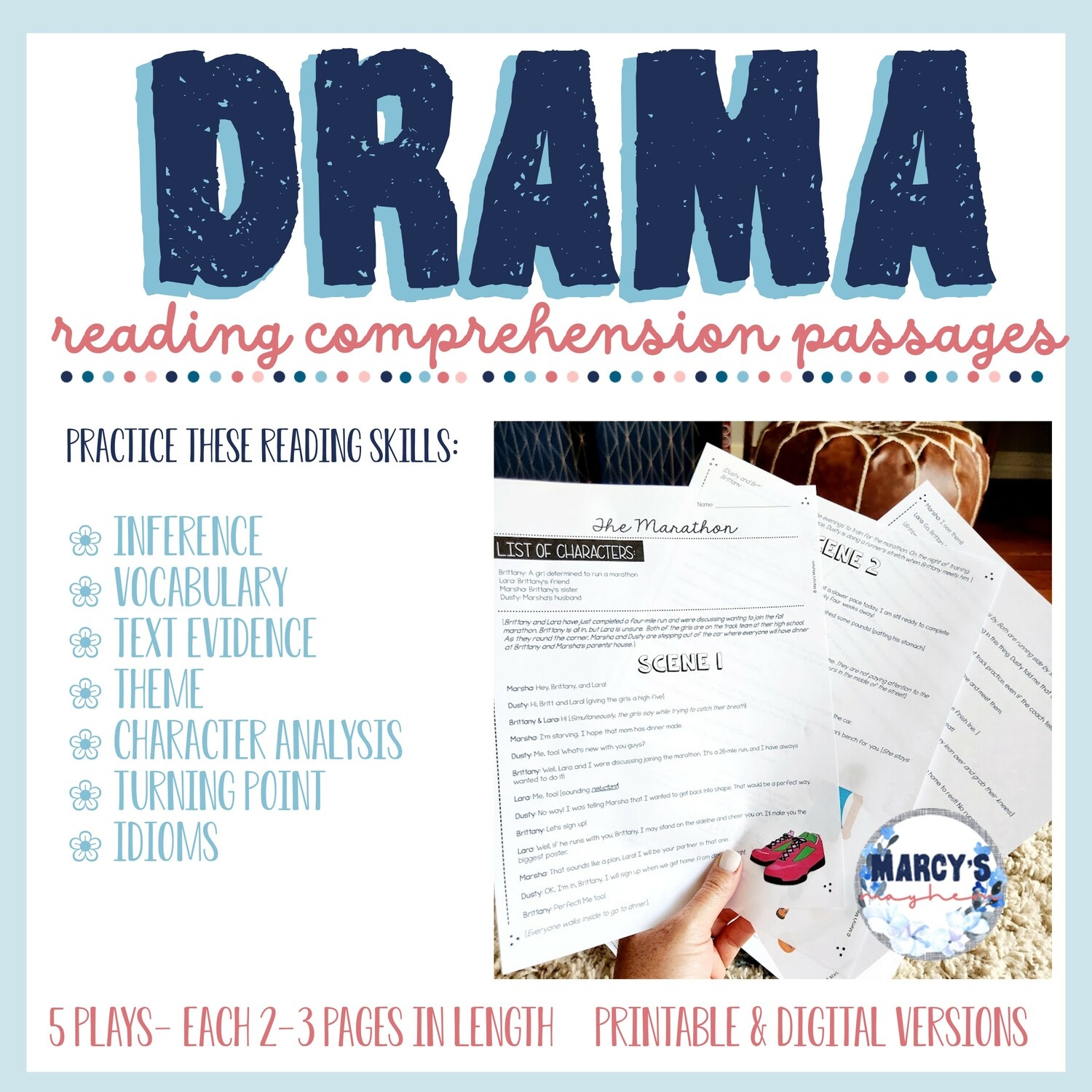 DRAMA Reading Comprehension Passages 4th 5th