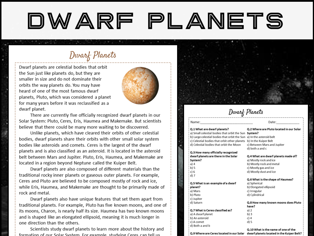 Planets Reading Comprehension Worksheets Pdf