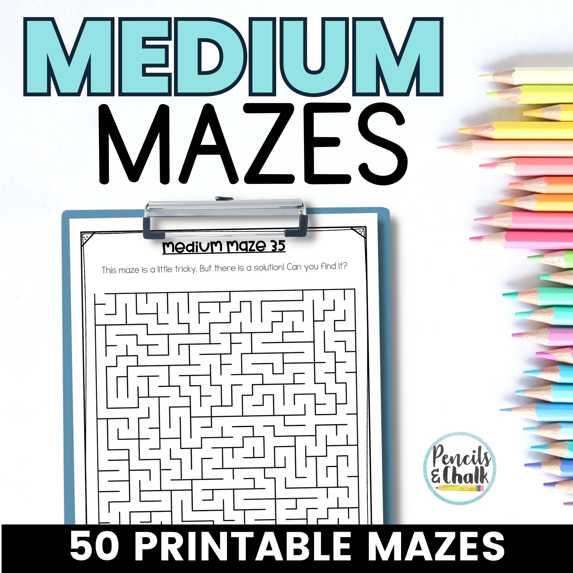 Early And Fast Finishers Mazes 50 Medium Difficulty Maze Puzzles