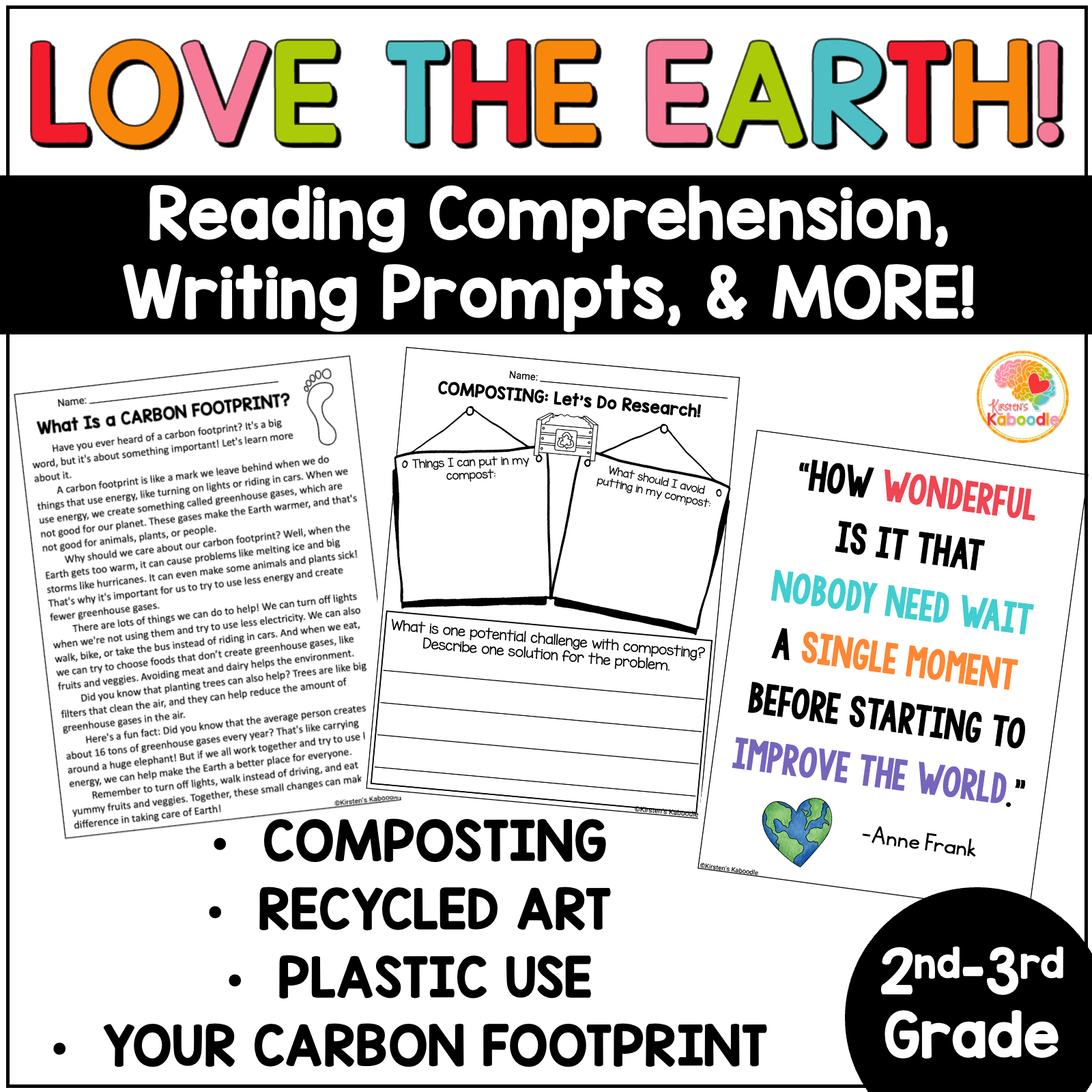 Earth Day Activities For Kids Reading Passages And Writing Pages