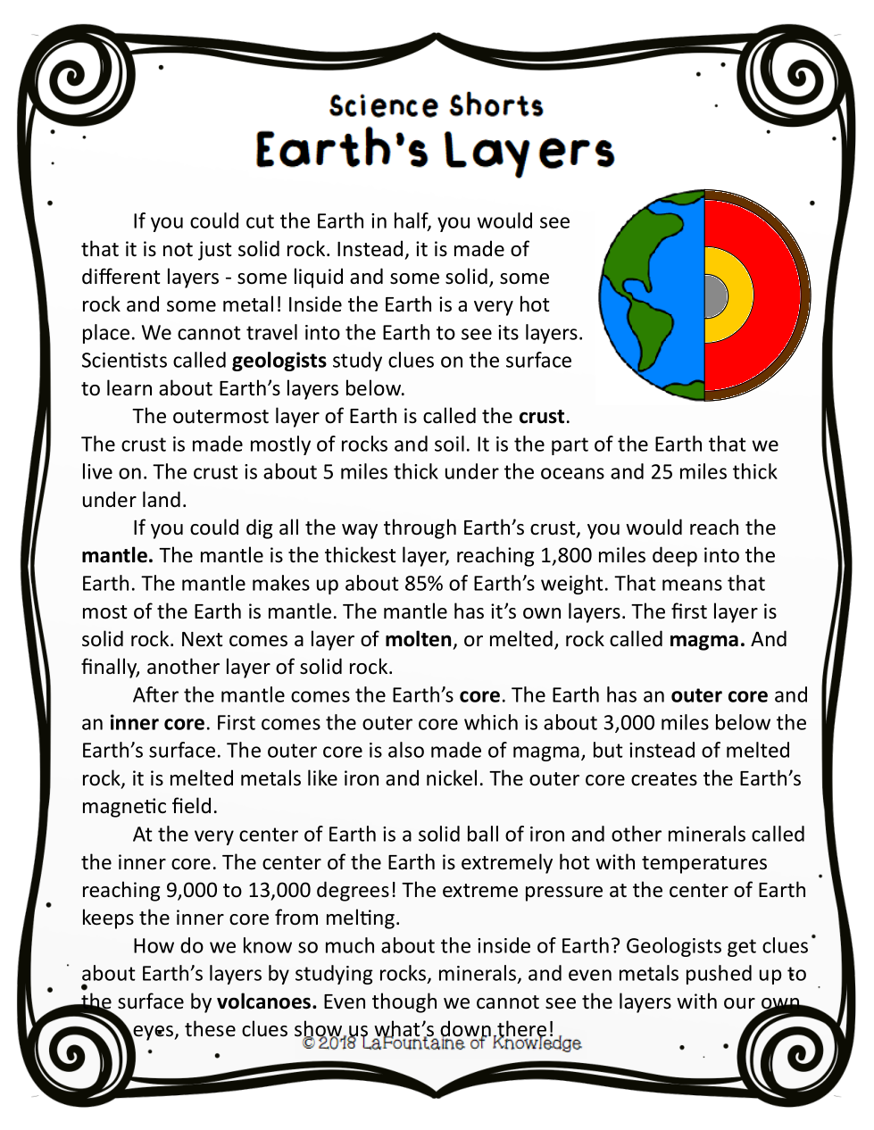 Magnetic Earth Reading Comprehension Worksheet