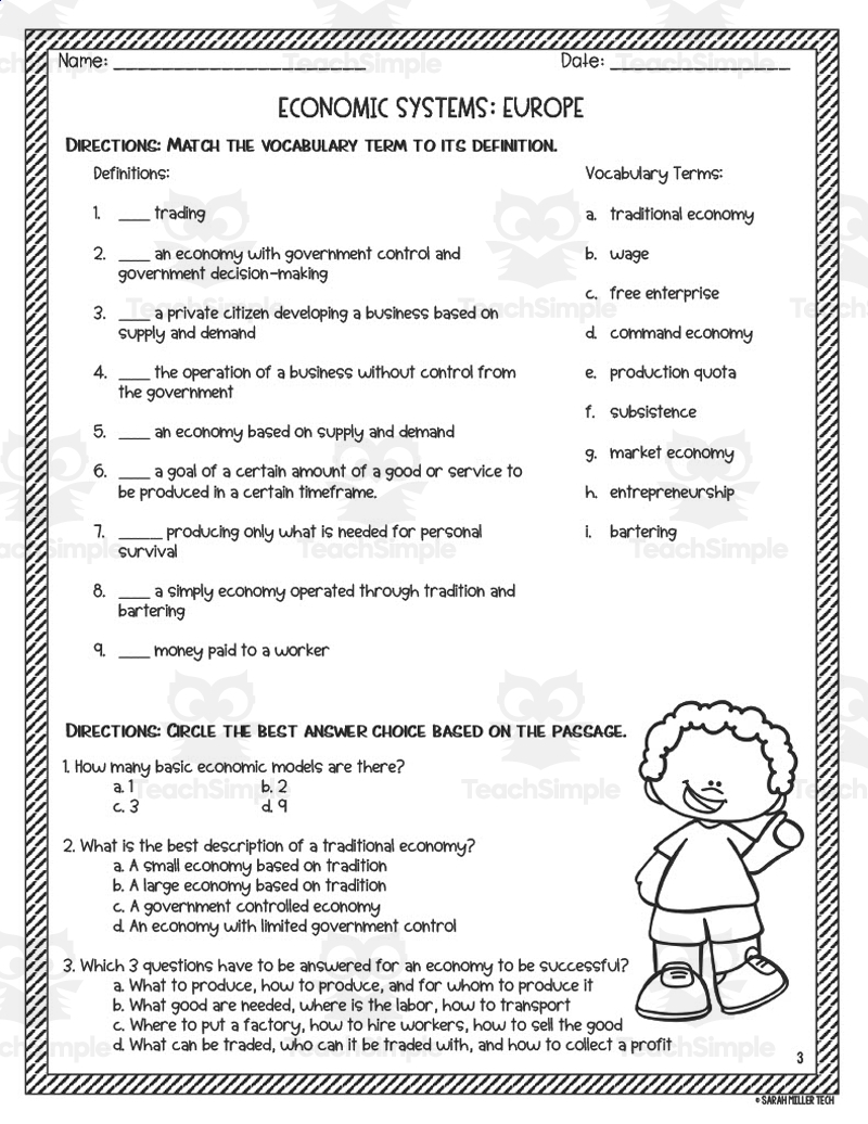 Economic Systems In Europe Reading Packet