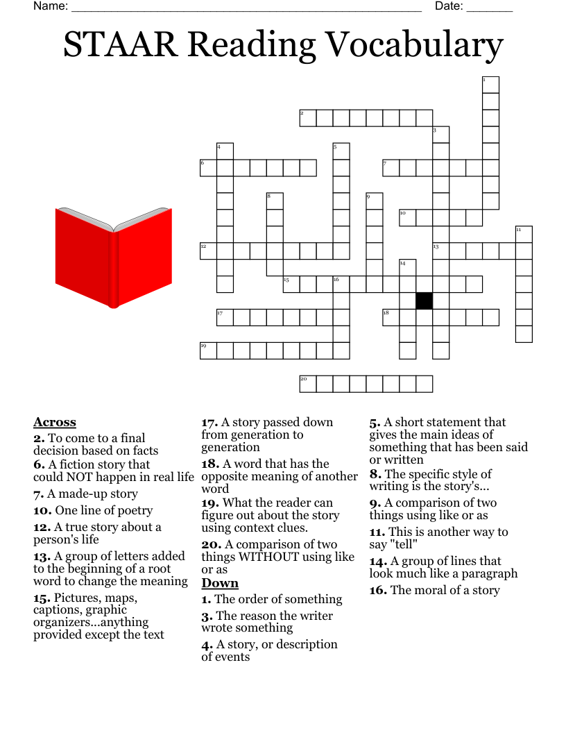 EDU20001 Reading Comprehension Crossword WordMint