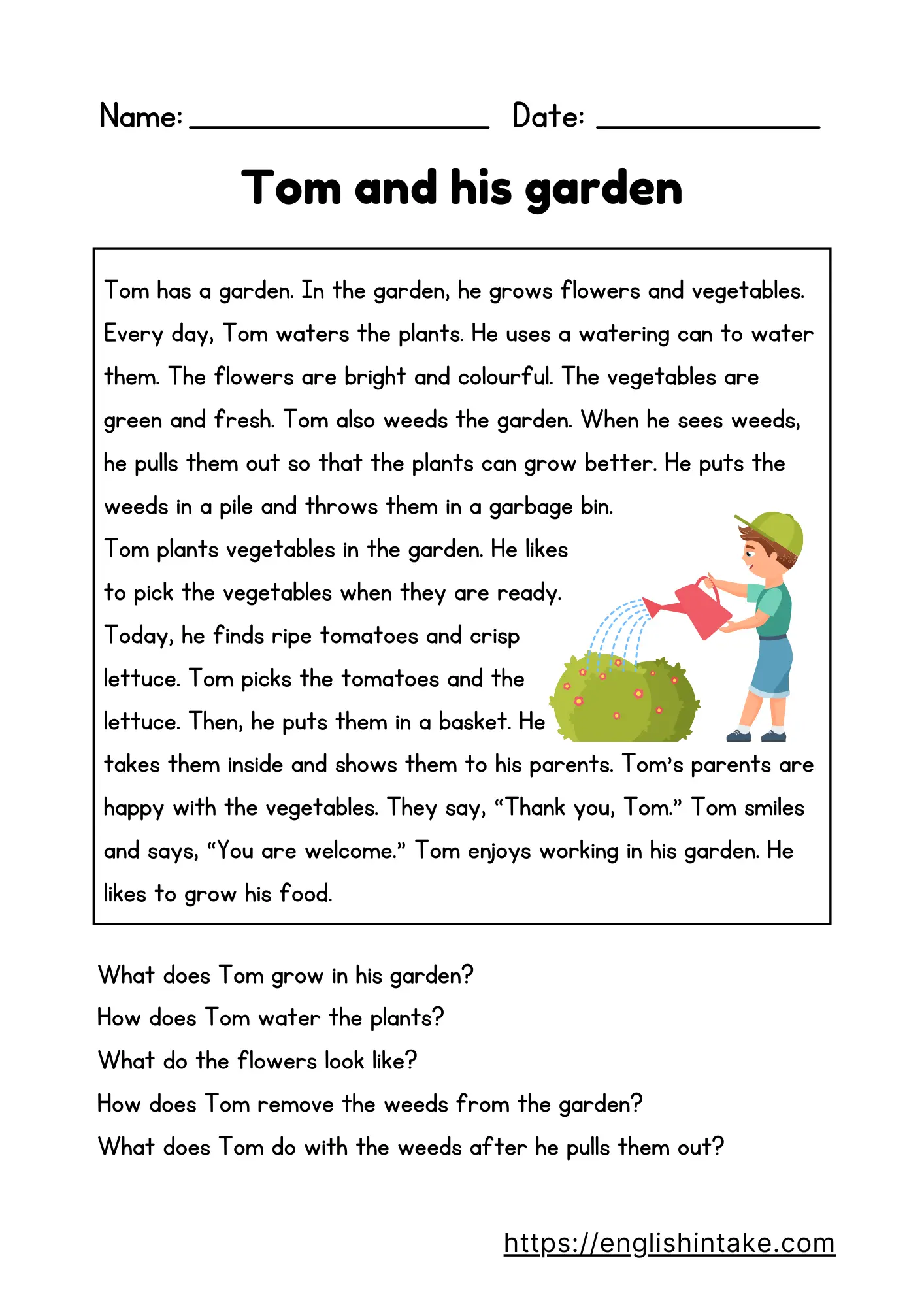 Samoa Reading Comprehension Worksheets