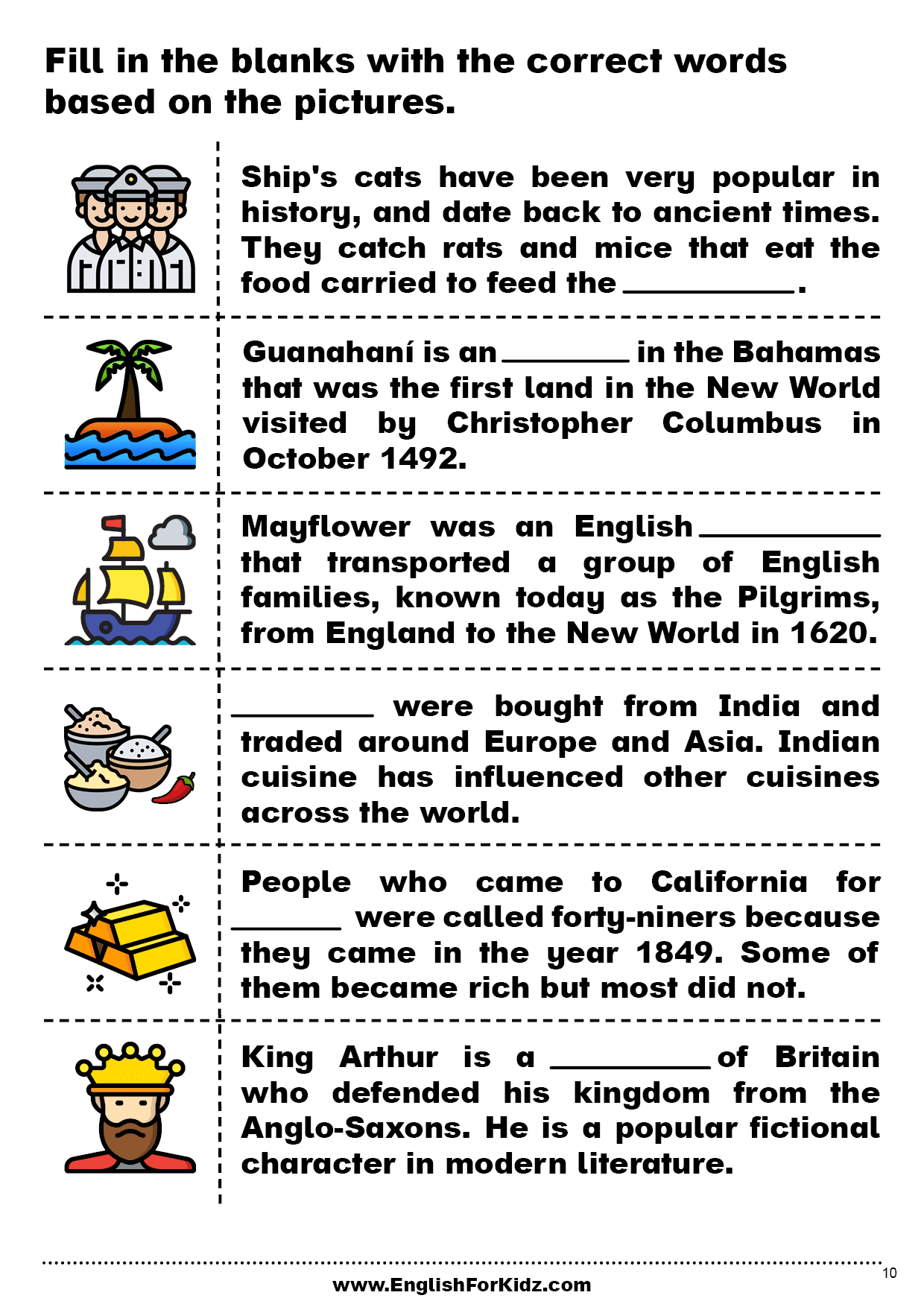 English For Kids Step By Step Columbus Day Worksheets And Reading Worksheets Library