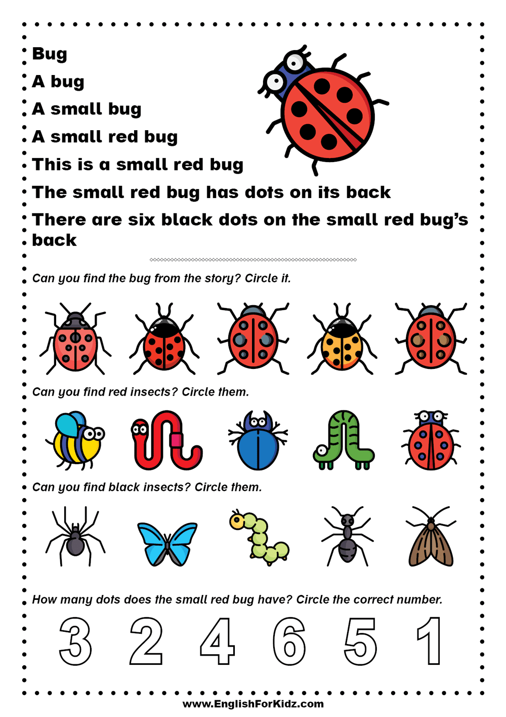 Reading Comprehension Worksheets For Kindergarten Students