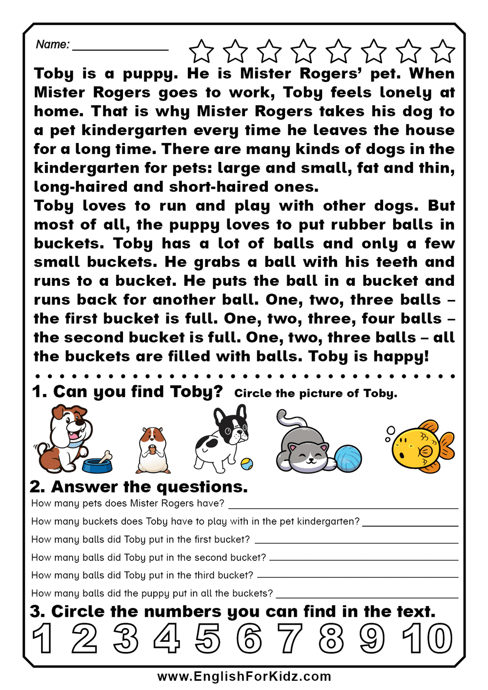 Paragraph Reading Comprehension Worksheets