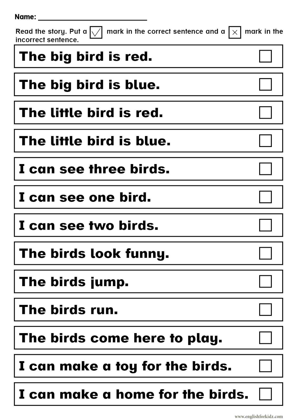 English For Kids Step By Step Sight Words Reading Passages And Worksheets Pre Primer 