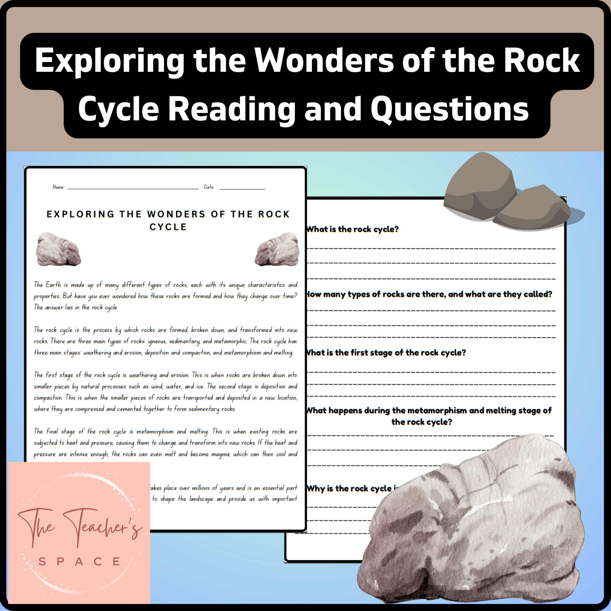 Exploring The Wonders Of The Rock Cycle Reading And Questions 