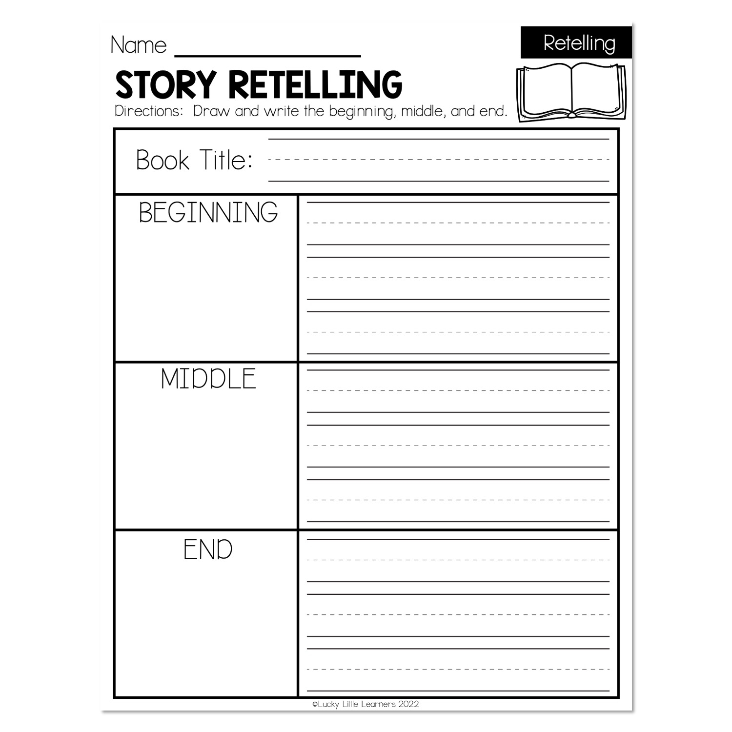 Reading Comprehension Retelling Worksheets