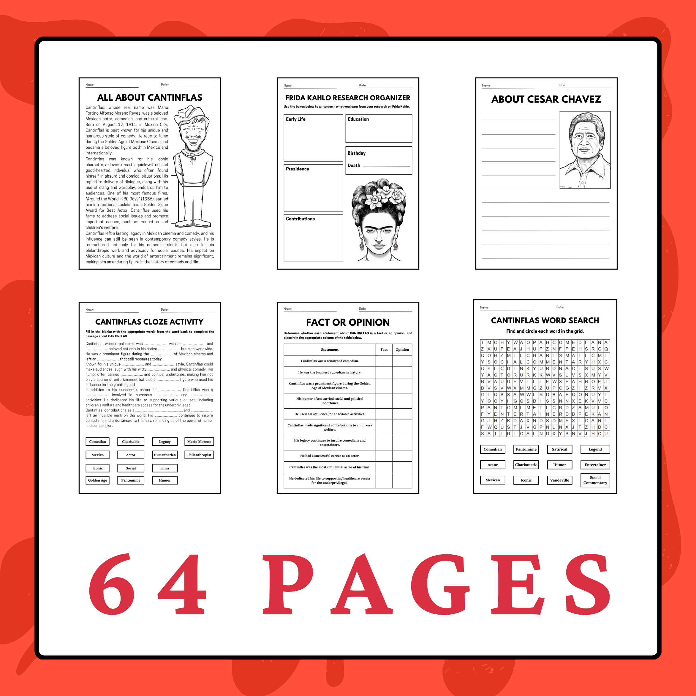 Famous Hispanic Figures Reading Comprehension Growing Bundle Pack Made By Teachers