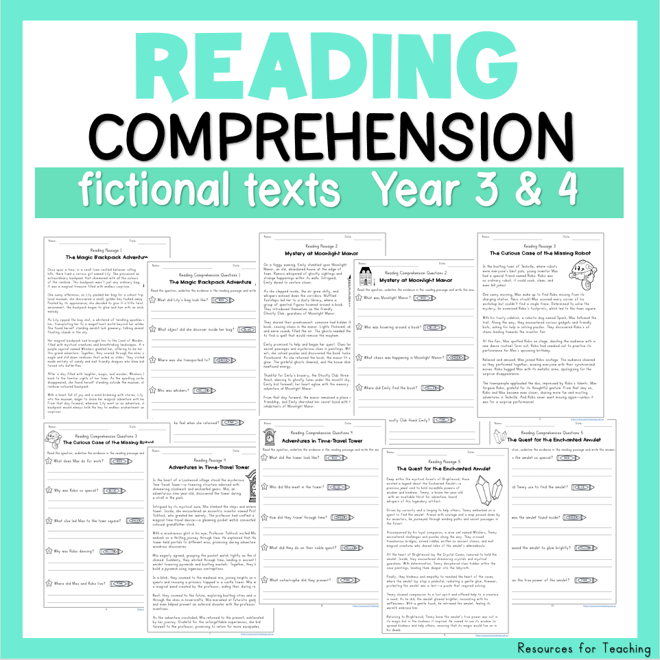 Fiction Reading Comprehension Year 3 And 4 Resources For Teaching Australia