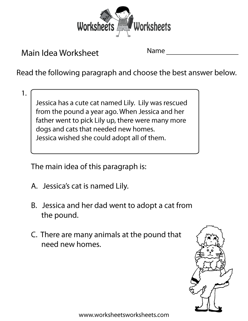 Finding The Main Idea Worksheet Worksheets Library