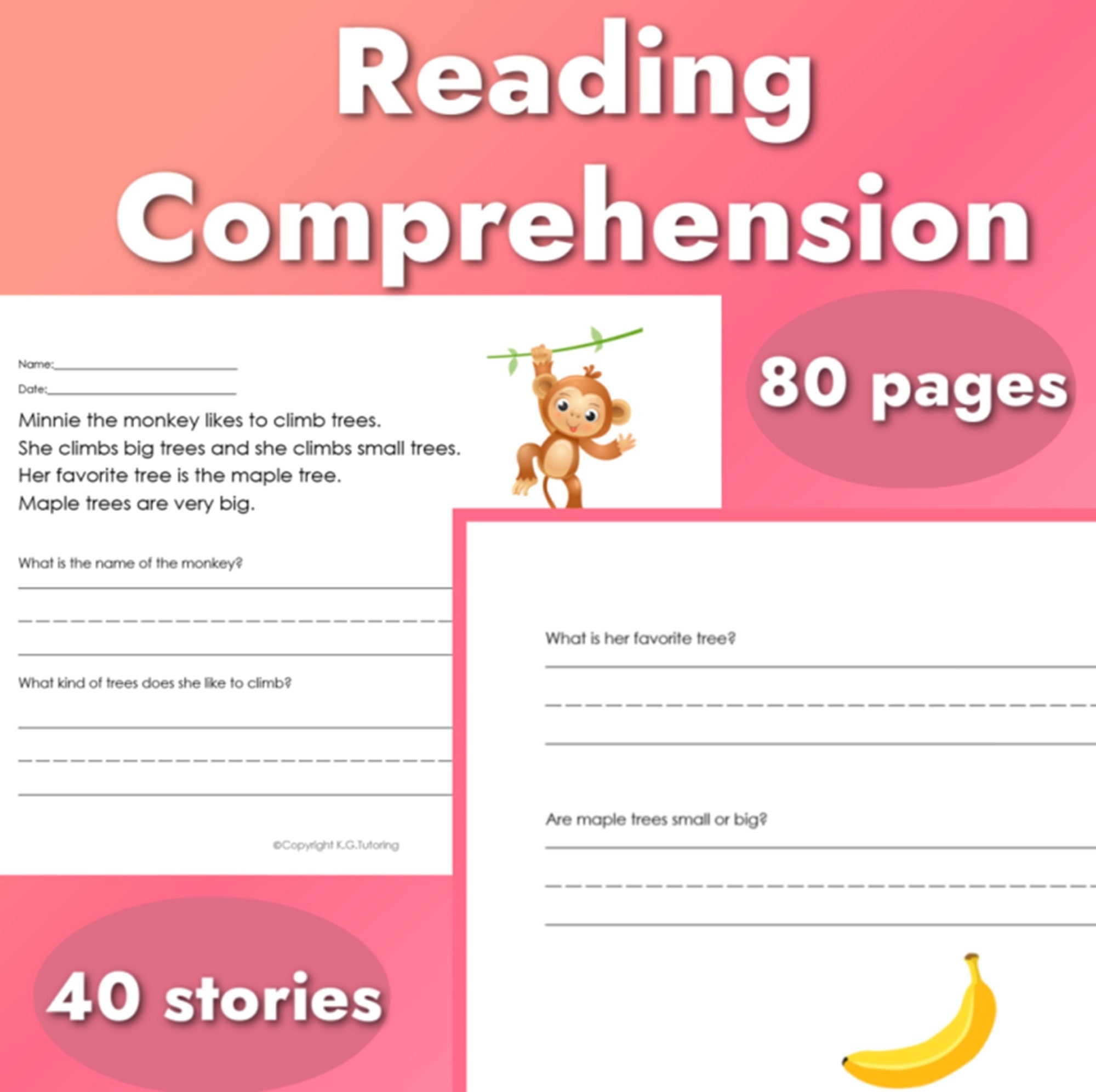 Reading Comprehension Tutoring Worksheets