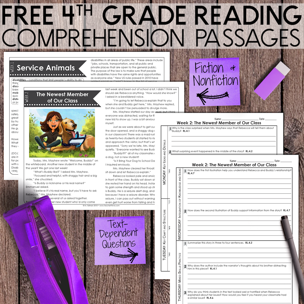 Nonfiction Reading Comprehension Worksheets 4th Grade