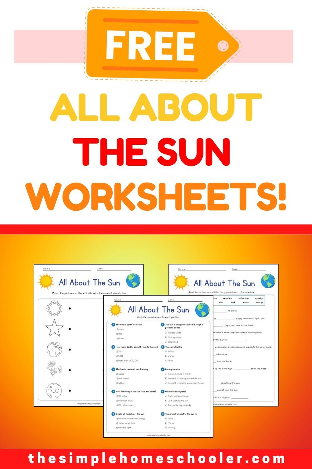 The Sun Reading Comprehension Worksheet