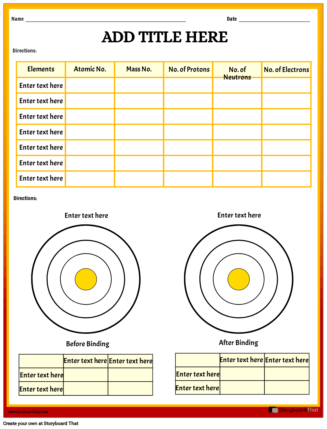 Atoms Reading Comprehension Worksheet