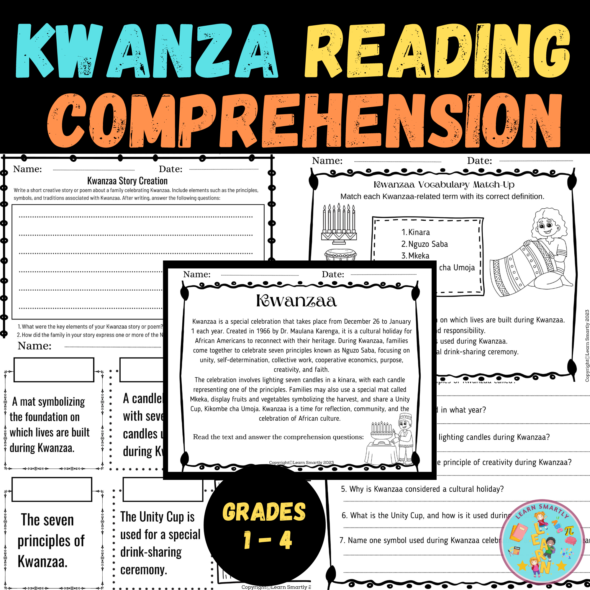 Kwanzaa Reading Comprehension Worksheets Pdf Free