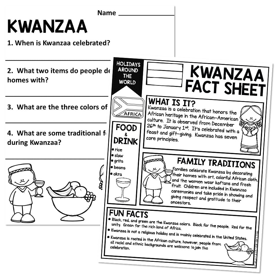 Free Kwanzaa Reading Comprehension Worksheet Download Free 