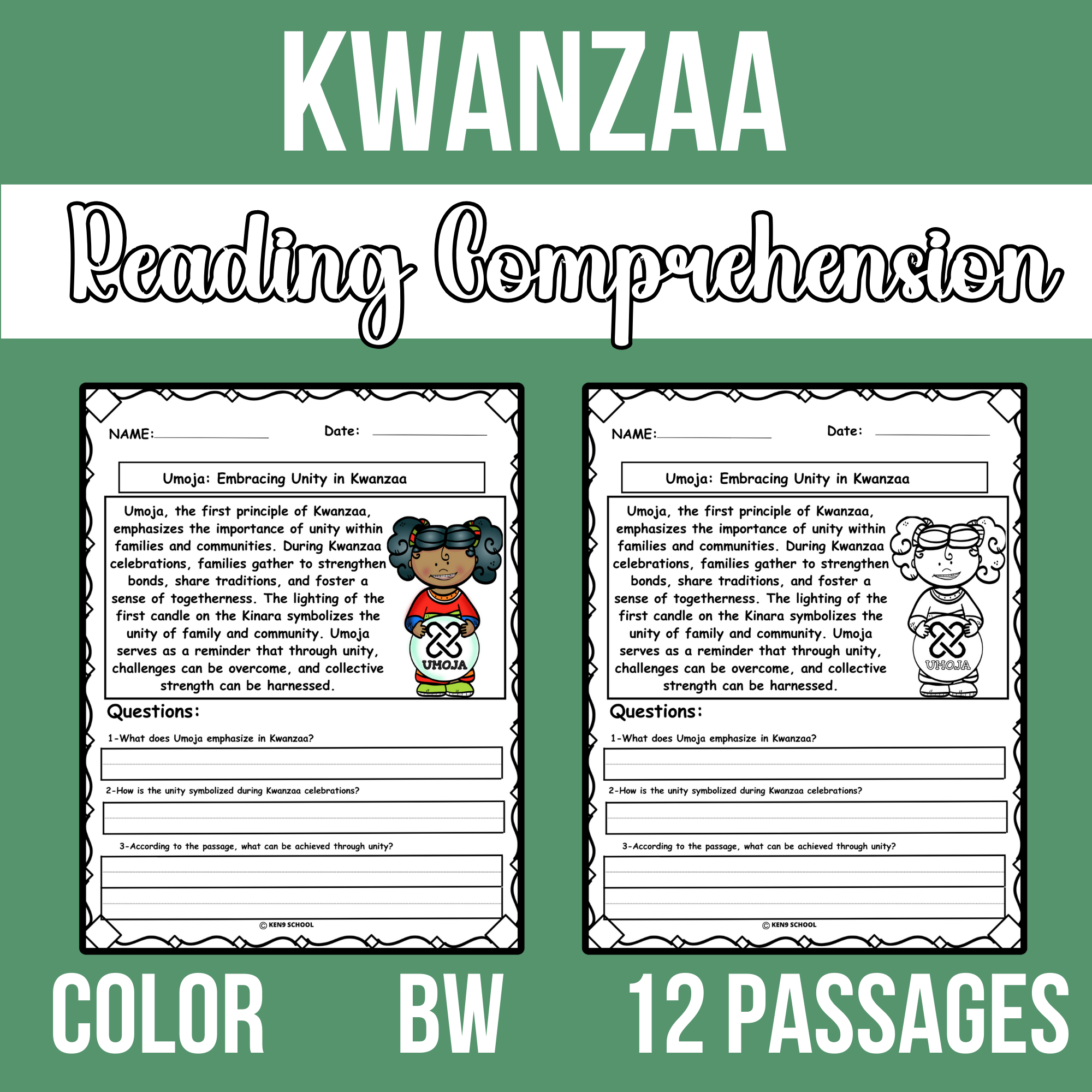 Free Kwanzaa Reading Comprehension Worksheet Download Free 