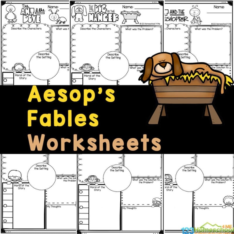 FREE Printable Aesop s Children s Fables Worksheets Set 2