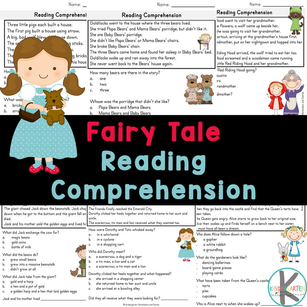 FREE Printable Fairy Tale Reading Comprehension Worksheets Worksheets Library
